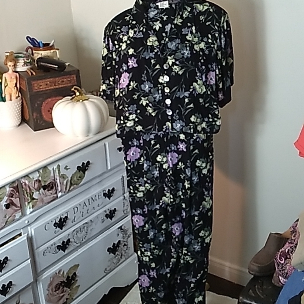 Vintage 1980s Molly Malloy floral romper jumpsuit 12